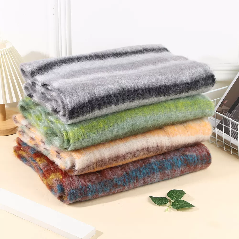 秋冬季节新款加厚保暖防风围巾女百搭高级感穿搭围脖时尚拼色披肩