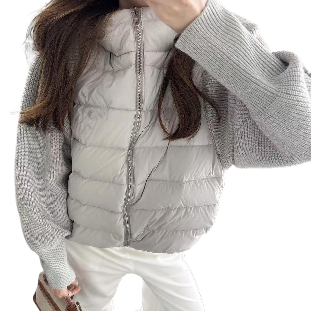 2025 invierno nuevo hombre pequeño casual de algodón con capuzas coreana abrigo corto falso de dos piezas de algodón de manga de empalme