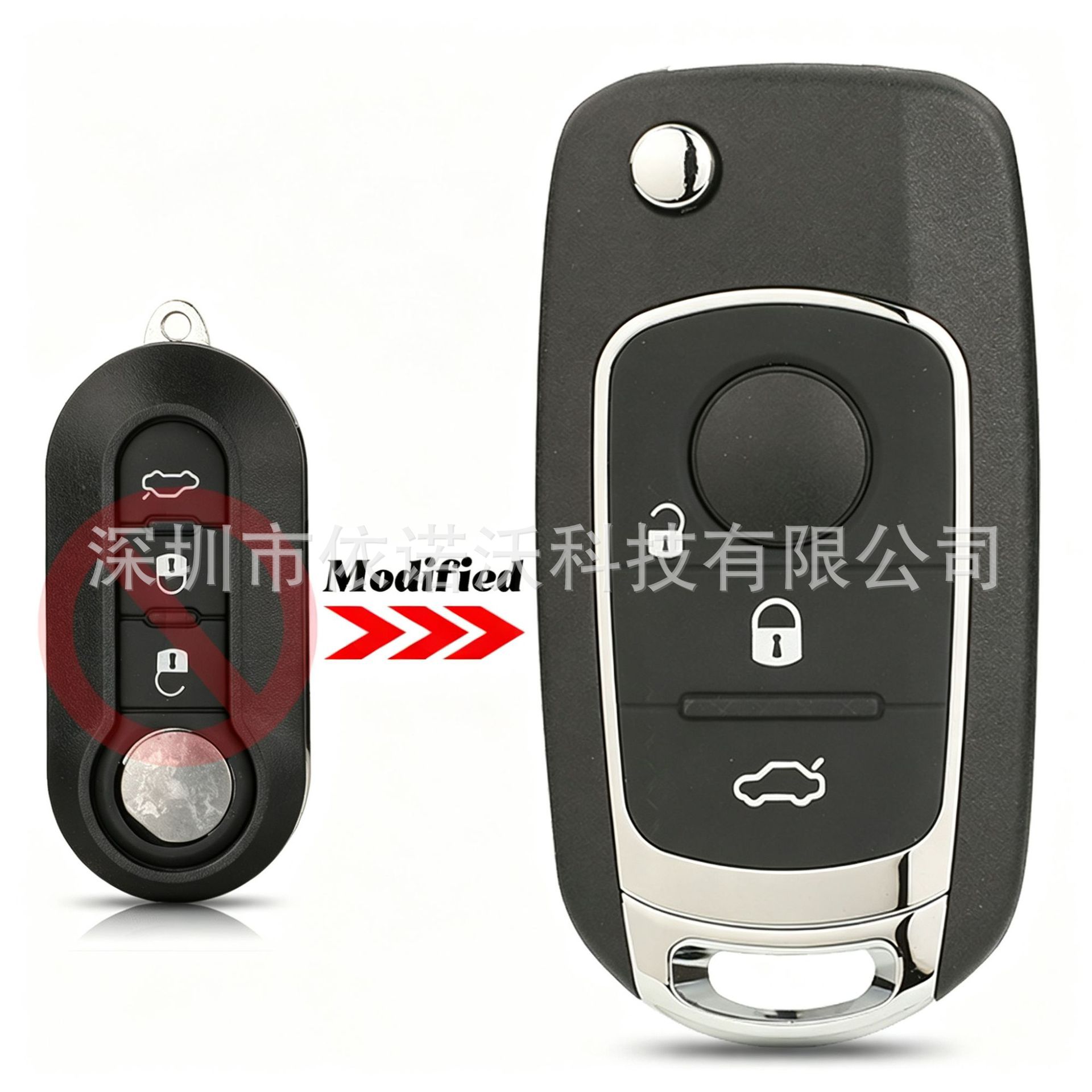 Suitable for 2/3 button Fiat 500 Panda modified folding car key remote control shell SIP22 blank key
