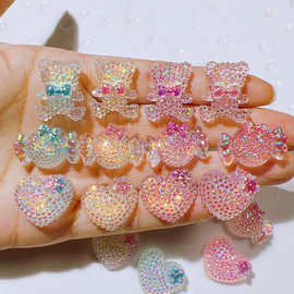 树脂饰品配件批发diy配件手工材料鞋扣帽子奶油胶贴片ab胶熊