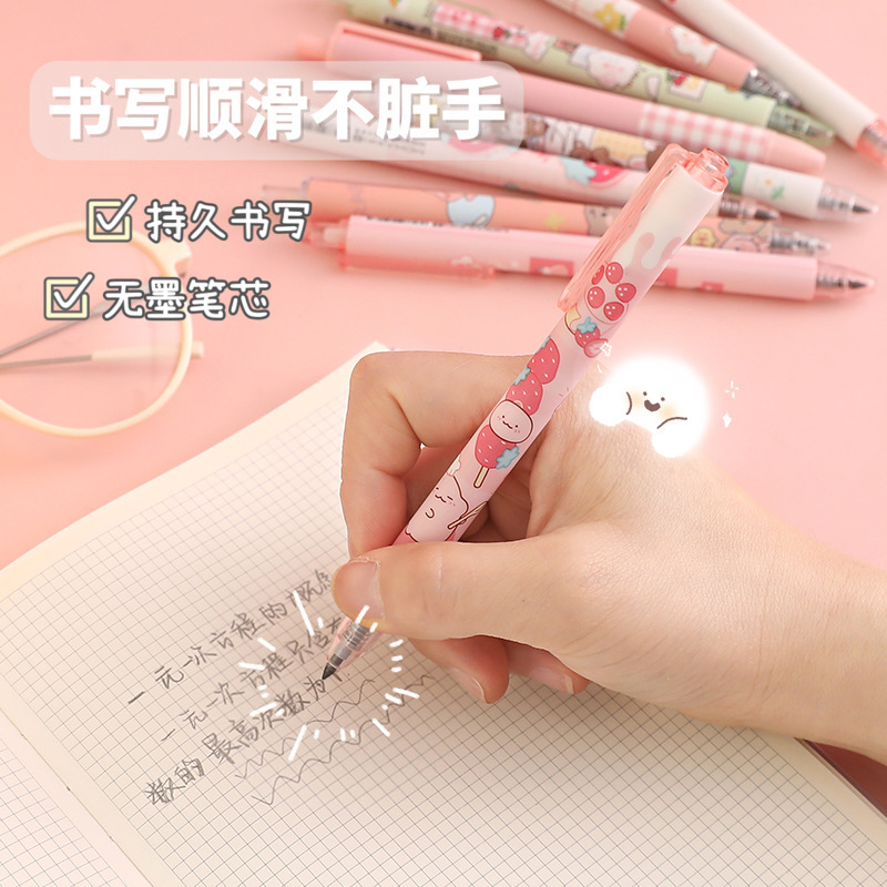 Prensa de dibujos animados eterno traje de lápiz estudiante cepillo pregunta pintura cepillo combinación lápiz gel pluma premio