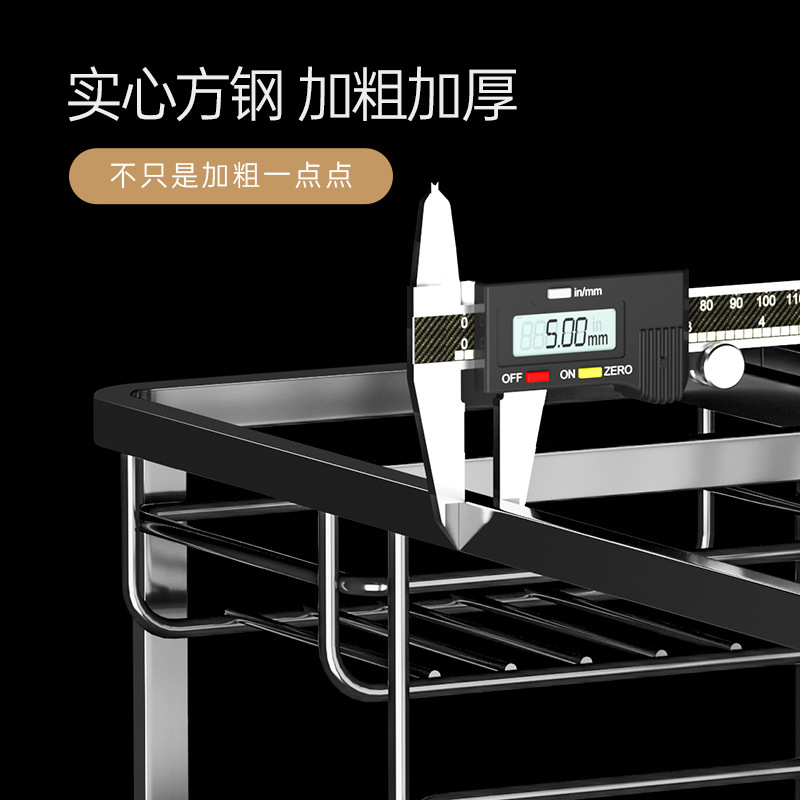 Seasoning Pull-Out Cabinet 304 Stainless Steel Double-Layer Drawer-Style Kitchen Cabinet Seasoning Track Storage Bowl Basket Storage Organizer