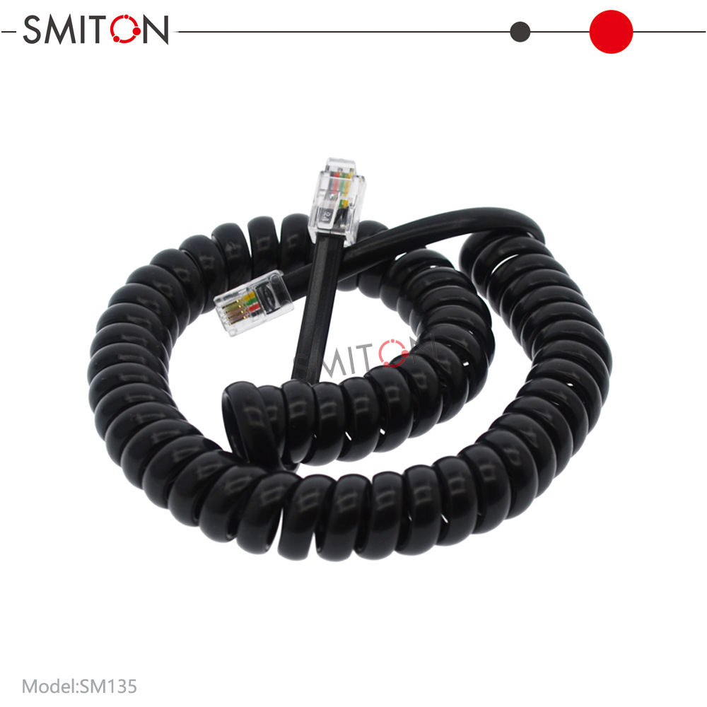 sm135 加长曲线 5米电话曲线 4P4C弹簧线 听筒线 铜曲线