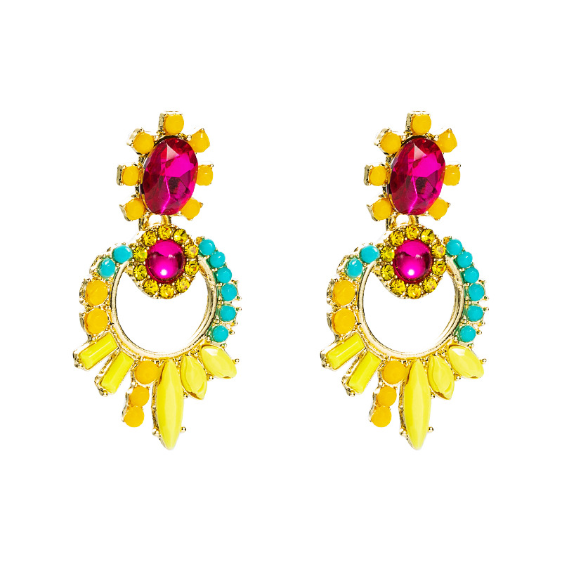 fashion geometric acrylic color flower earringspicture7