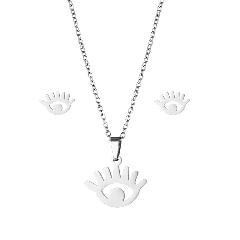 Womenu0027S Simple Style Devilu0027S Eye Eye Stainless Steel Titanium Steel Pendant Necklace Jewelry