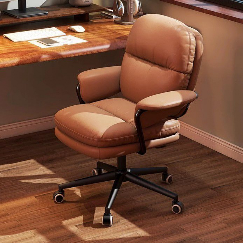 Computer Chair, Comfortable and Sedentary Bedroom, Retro Bread Chair, Reclining Study Leisure Chair, Business Soft Chair, Office Chair
