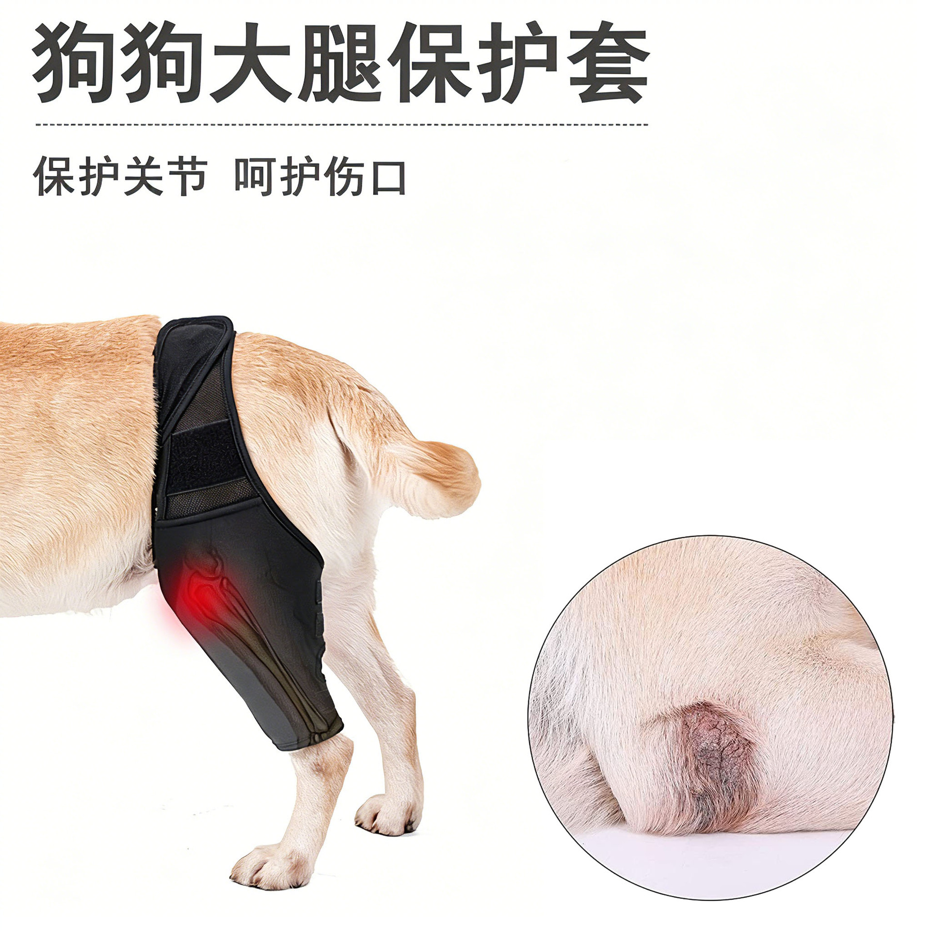 Dog Leg Injury Support Brace, Front and Rear Leg Protective Sleeve, Adjustable Support for Dog Thigh, Post-Surgery Protective Sleeve, Knee Brace