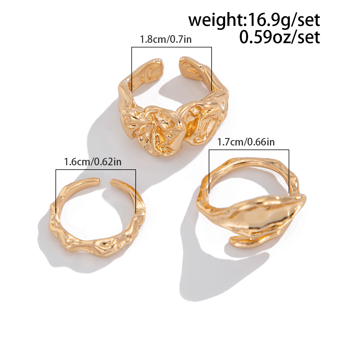 Adjustable, One Size Ring Size 1 Set Quantity 1 Set Retro Classic Style Irregular Solid Color Bow Knot Alloy Plating Women's Adjustable Ring Open Rings