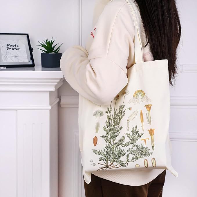 Bolso de lona impreso de comercio exterior transfronterizo de Amazon Bolso de hombro floral Bolso de compras portátil Bolso de lona personalizado