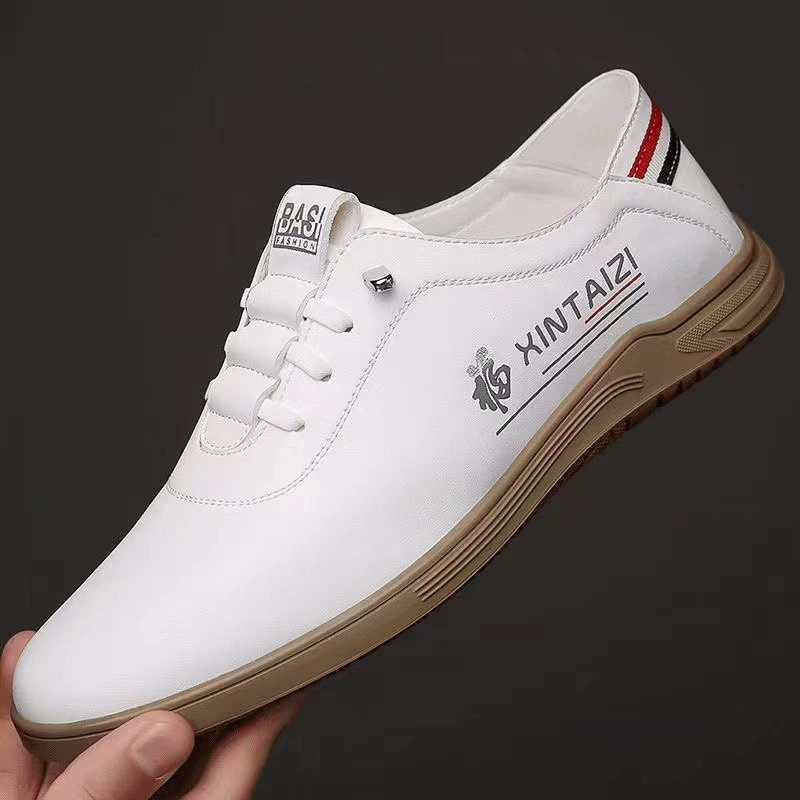 Трансграничная внешняя торговля мужская обувь дышащая новая дикая кожаная обувь мягкая корейская версия маленькая белая обувь мягкая подошва нескользкая обувь