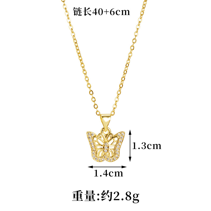 Collar de oro de arena transfronteriza de Vietnam estilo europeo y americano micro colorido de mariposa de mariposa pendientes de bronce dorado para mujeres joyas no se desvanecen