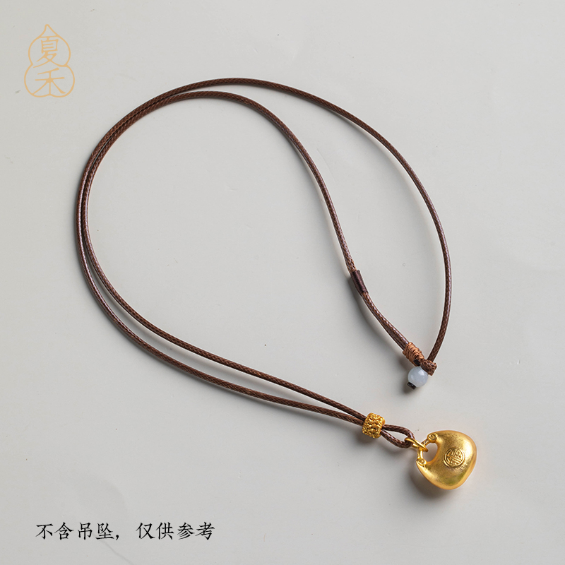 黄金吊坠绳配绳长度可DIY挂件手编织绳项高端玉佛头挂坠黑绳