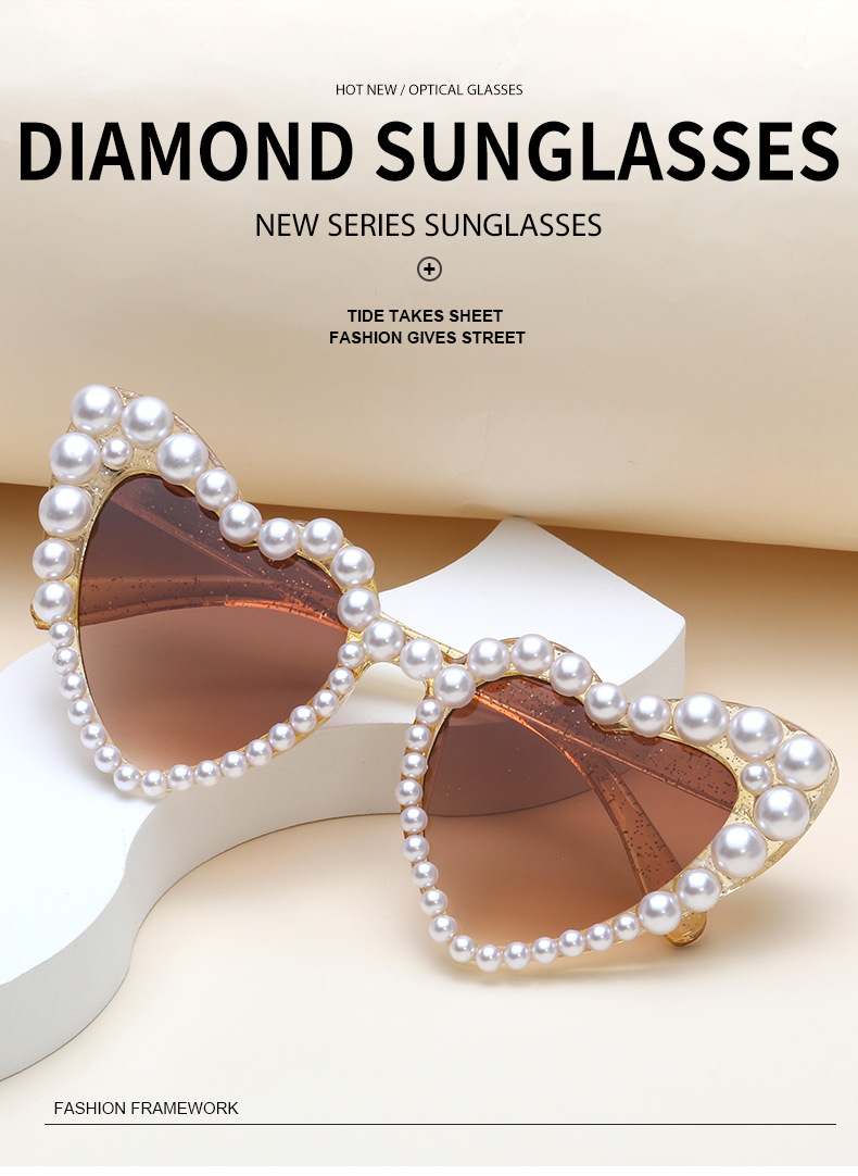 3D Pearl Sunglasses - Flash Purple Frame