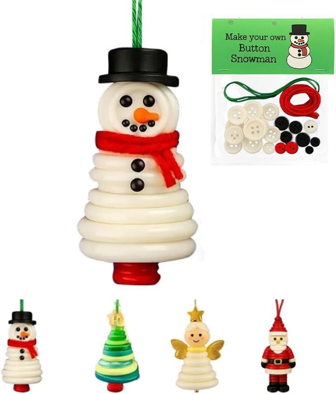 DIY Button Snowman Ornament Kit,|undefined