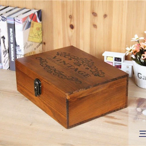 Средняя Zakka ретро деревянная косметичка с замком для хранения органического антикварного ювелирного изделия деревянная шкатулка для документов