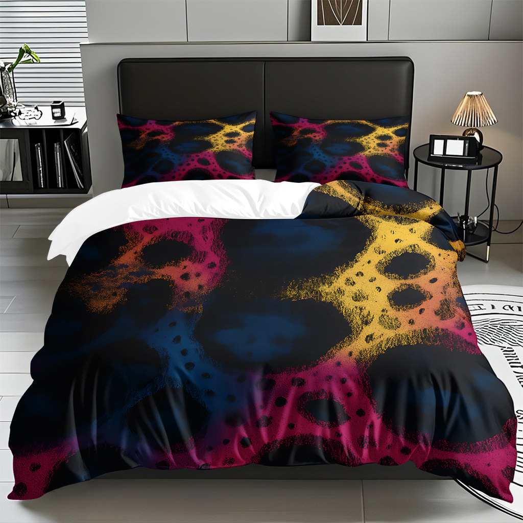 TEMU / JIT comercio exterior textil doméstico transfronterizo impresión digital de leopardo de alta definición colcha de colcha de almohada kit de ropa de cama para hacer dibujos