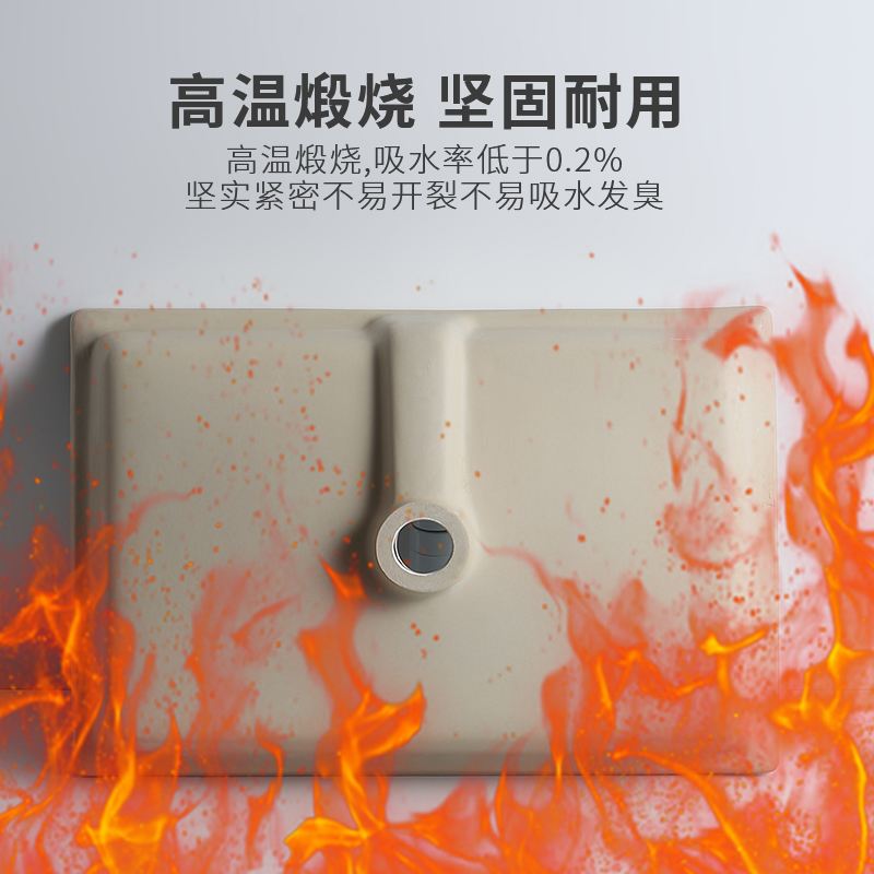 Taja de cerámica tamaño elíptico lavabo piscina balcón incrustado casero cuadrado hotel lavabo único