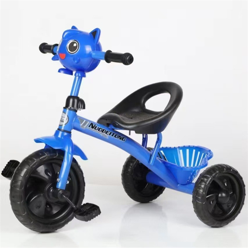 Triciclo Infantil con Pedales y Empuje Tubo de Hierro Empuje de mano, Cesto de almacenamiento para Niños