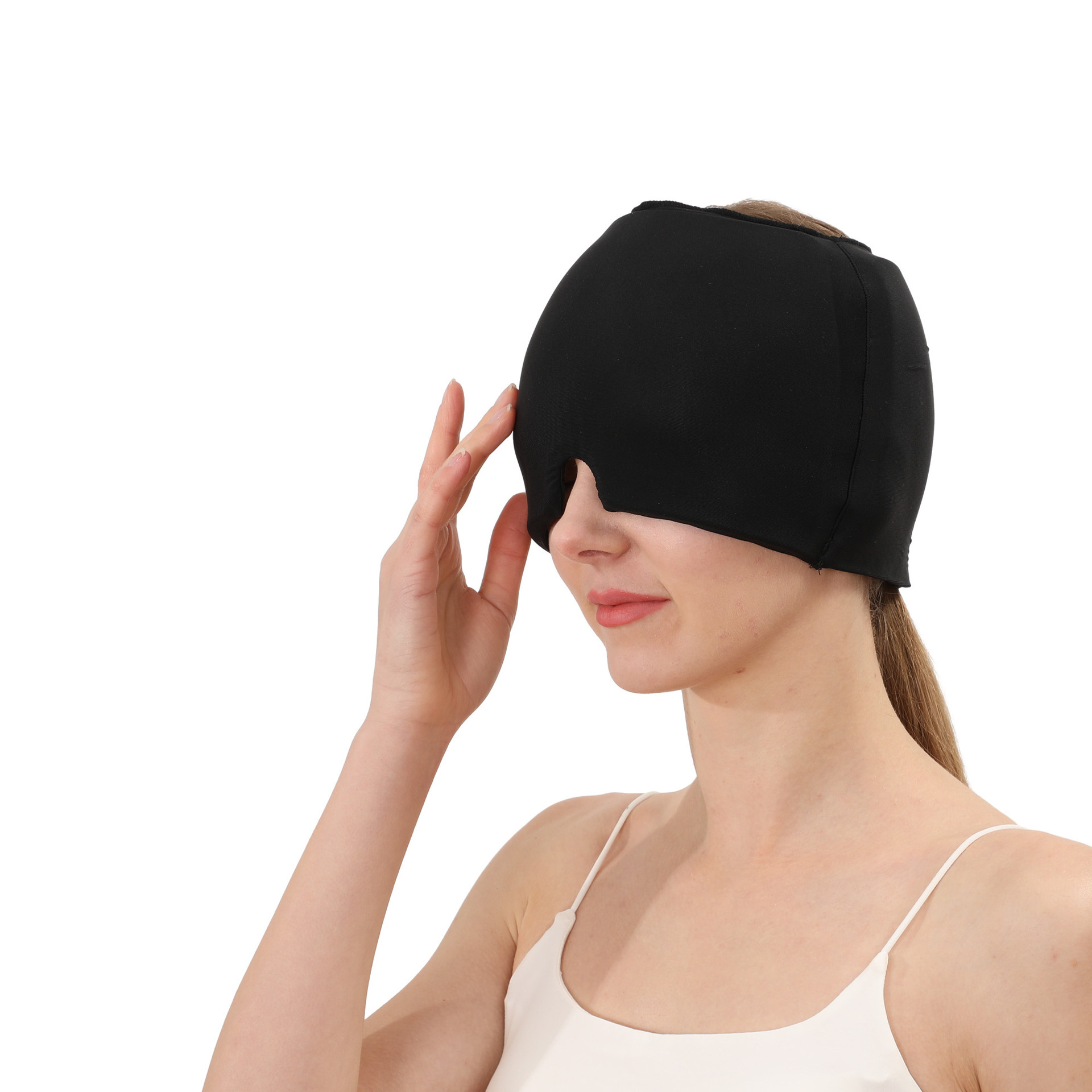 Compresa de hielo para la cabeza, especialmente diseñada para nuevos productos, compresa caliente para masaje de cabeza, máscara para ojos, compresa fría elástica para dormir, producto de venta caliente transfronterizo