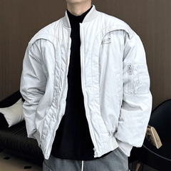 美式高街飞行员棉服男款冬季加厚棉衣外套cleanfit短款棒球服保暖
