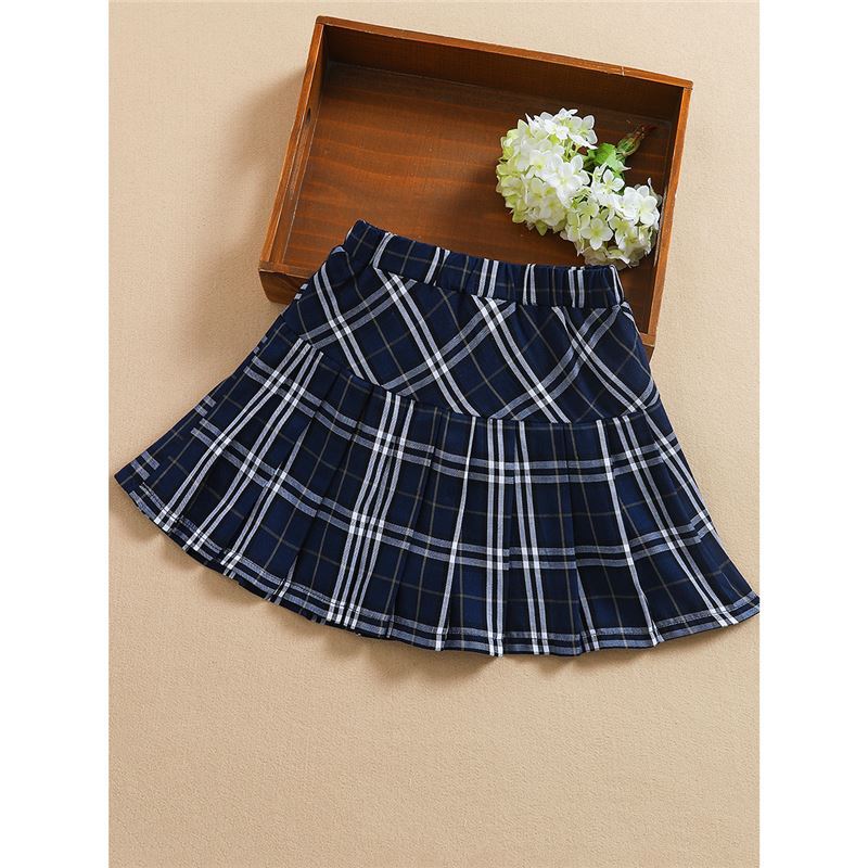 Girls Skirt Summer 2025 New Style Plaid Skirt Internet Celebrity Jk Skirt Thin Large Kidsren Pleated Skirt Pure Cotton