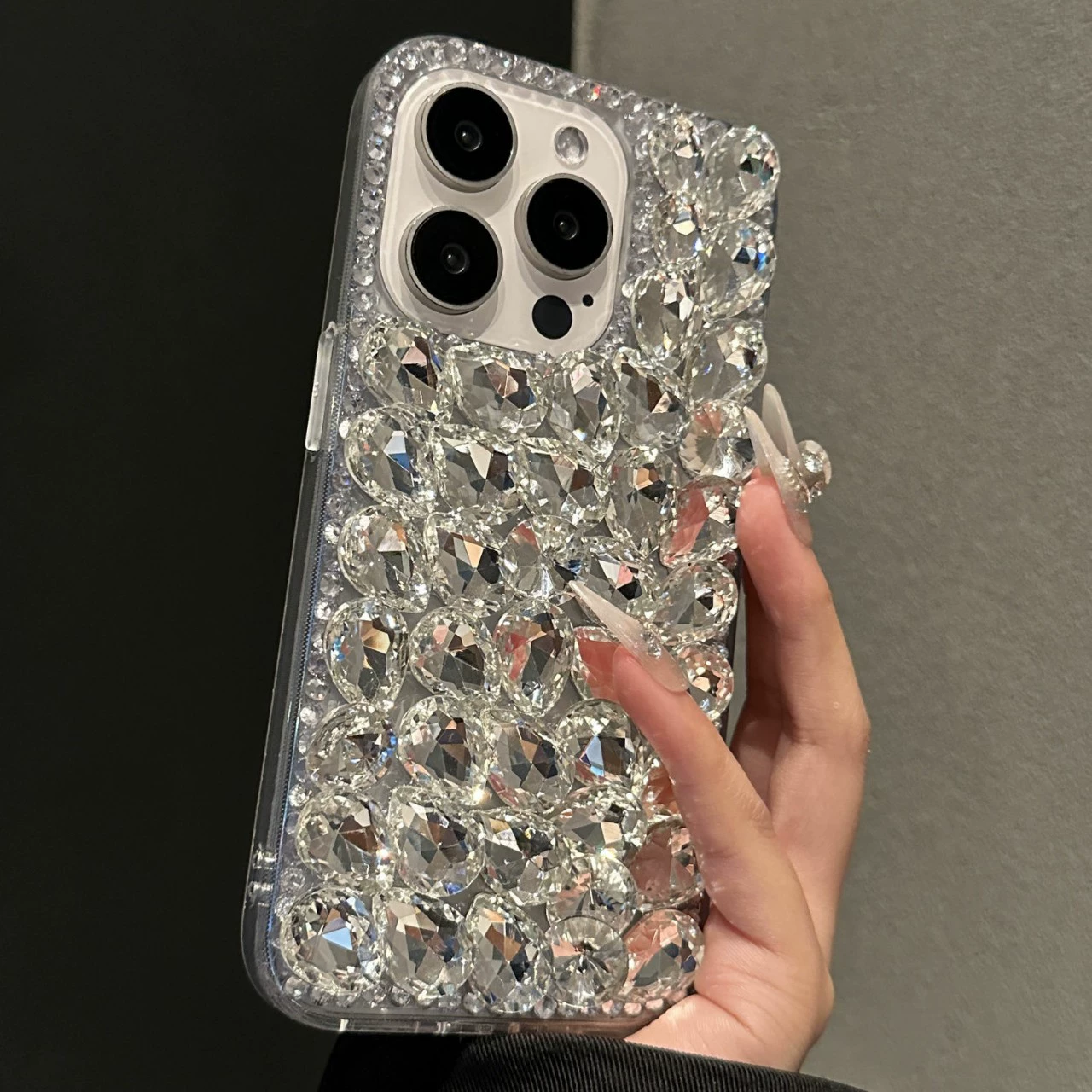 Apple, совместимый iPhone 15, чехол для телефона, модный защитный чехол, 15промакс, iphone, инкрустированный драгоценными камнями, защита от падений