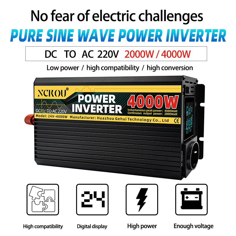 Inverter sinusoidal puro suministrado directamente por el fabricante 12v24v48v60v 220v inverter montado en automóviles de alta potencia