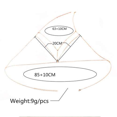 Chain jewelry European and American foreign trade hot-selling jewelry sexy simple cross body chain one-piece chain factory direct sales wholesale