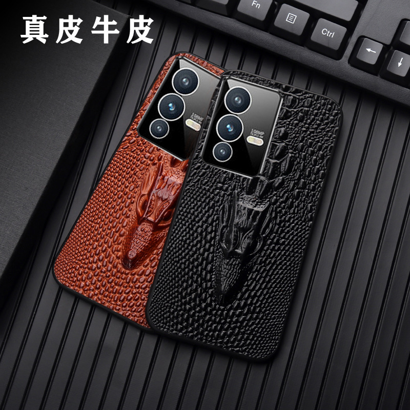 For VIVOs12 Phone Case S15 Head Layer Cowhide X23 Pro All-inclusive S15 Leading S16 Pro Leather Case