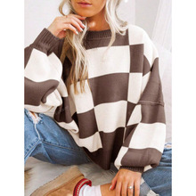 I 26618 Checkerboard Knit Top ���̸���֯���羳��ó������