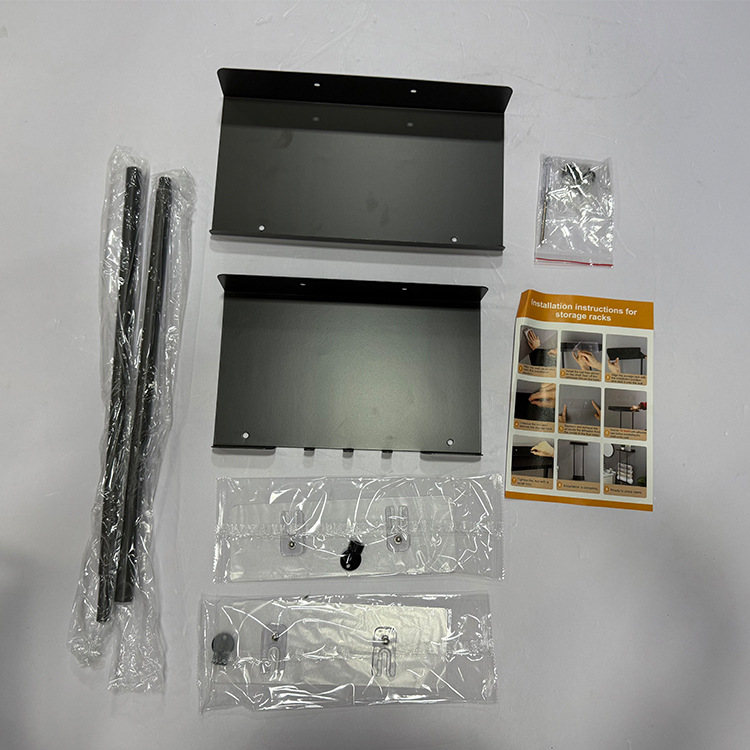 Toallero de baño retráctil Toallero de baño multicapa de pared sin perforación Gun negro Estante de toallas de baño gris