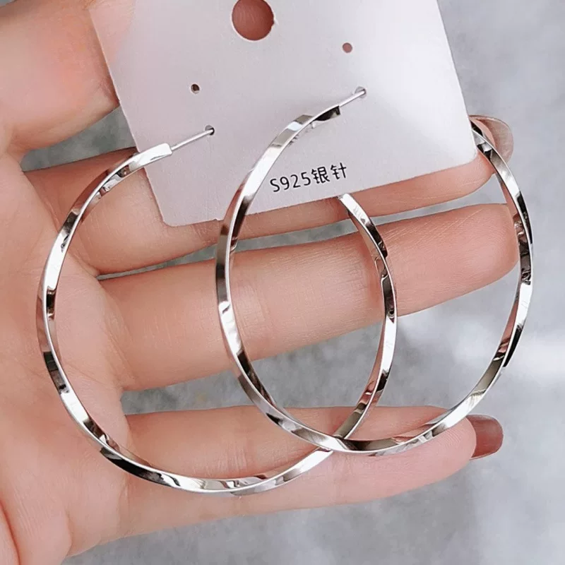 Capacious large earrings, silver 925 sample
