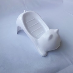 卡通猫咪肥皂盒可爱创意沥水小猫吐水香皂置物架浴室台面收纳架