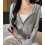 连帽打底修身品质开衫