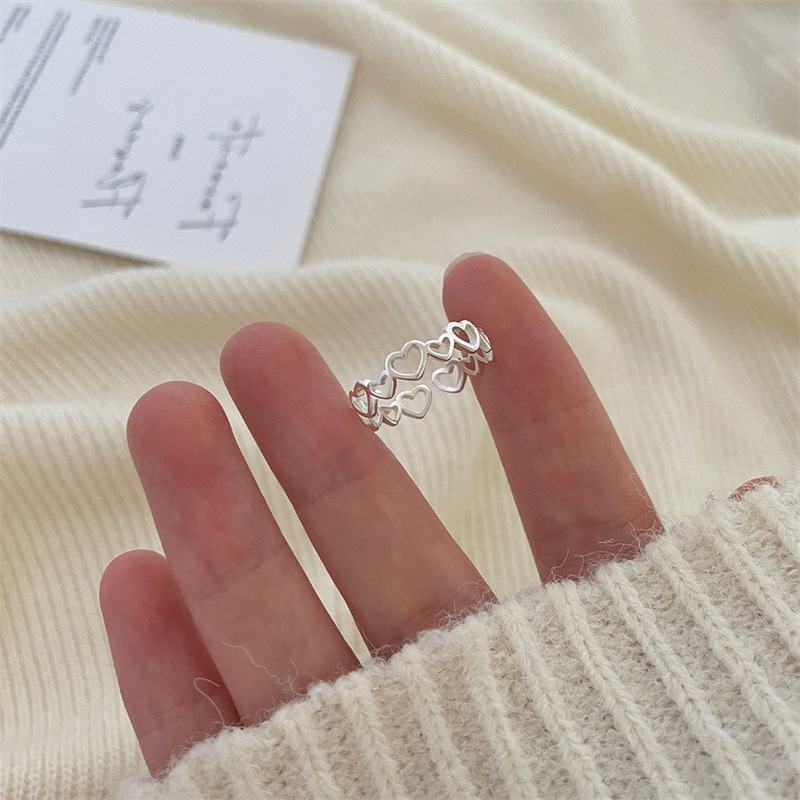 S925纯银素圈戒指女简约小众轻奢高级感ins风不掉色开口指环批发|undefined