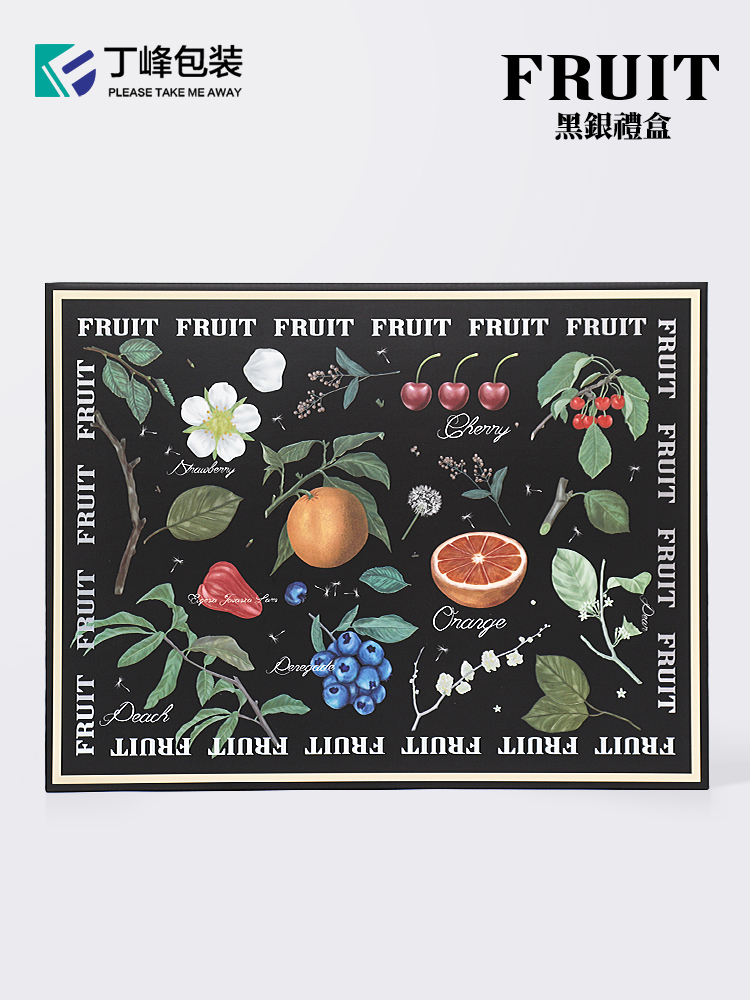 Caja general de frutas, caja de regalo de plata negra, naranja de uva, peras fragrantes, caja de regalo de frutas mezcladas, caja vacía