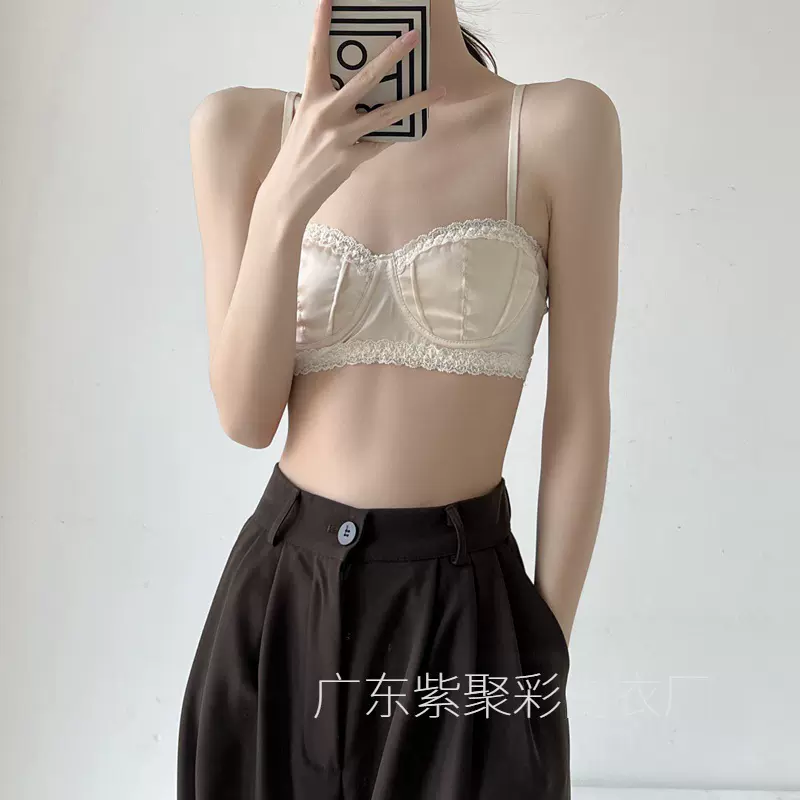 法式蕾丝内衣女无钢圈超薄款半杯裹胸文胸性感薄款少女胸罩夏季