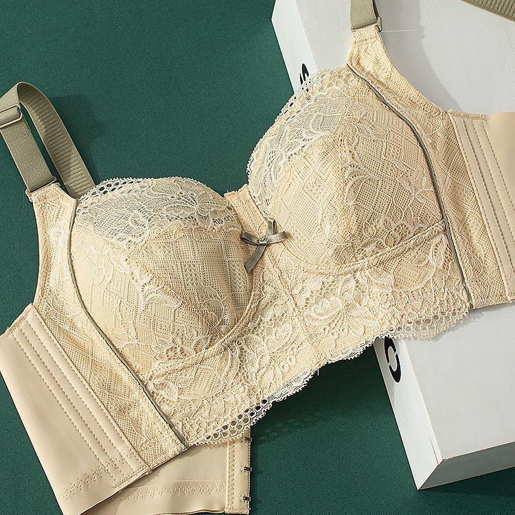 GuangAi underwear women's wireless ultra-thin Full Cup big chest small push up bra push up breast adjustment type