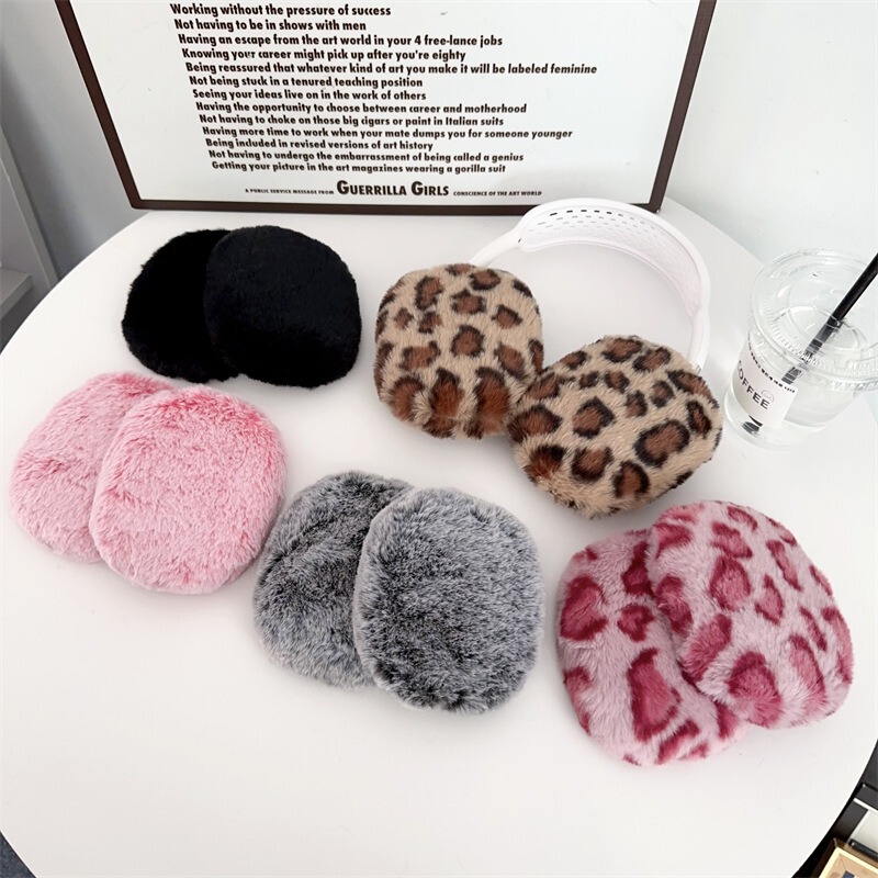 Stuffed Pure Color Leopard Print Suitable for AirPods Max Protective Cover Apple Head-Mounted Bluetooth Headset Protective Case for Women Stuffed Pure Color Leopard Print Suitable for AirPods Max Protective Cover Apple Head-Mounted Bluetooth Headset Protective Case for Women