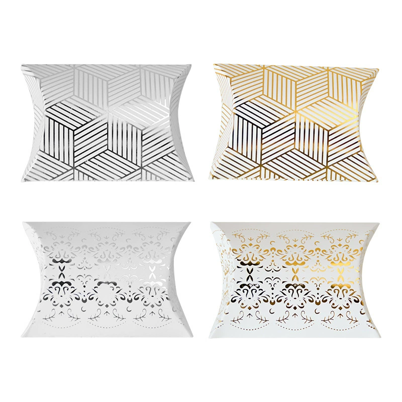 Креативная коробка для конфет горячего тиснения Европейская новая коробка для подушек Горячая Серебряная подушка упаковка картонные производители оптом на заказ