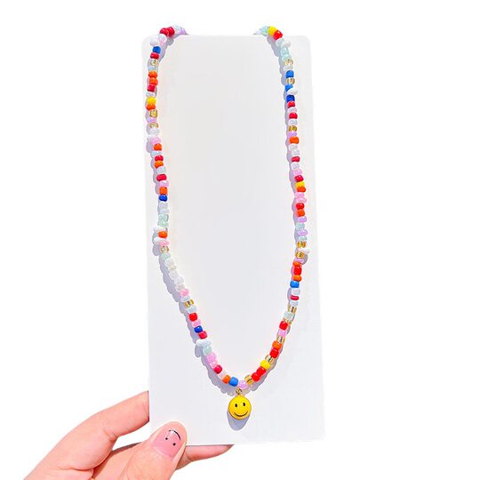 Children's 2025 New Style Whitening High-Value Small Fresh Colorfulful Candy Beaded Necklace Summer Dopamine Accessories for Women