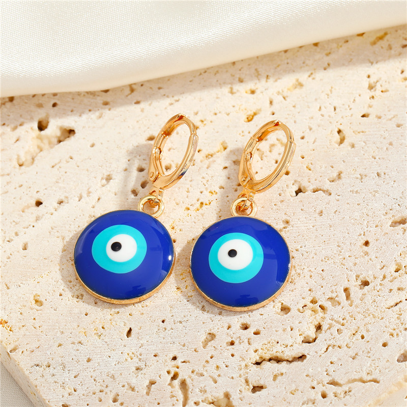 New Jewelry Dark Blue Eyes Creative Turkish Eye Earrings Clavicle Chain display picture 3