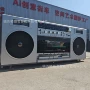 景区巨型咖啡米灰色餐车