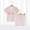 Children's summer thin set, breathable short sleeve T-shirt, pijama, clothing, 0-1 years