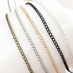 Wholesale twist chain tag chain advertising flag chain tag chain DIY jewelry 10 meters chain 3mm oblique 8-character chain