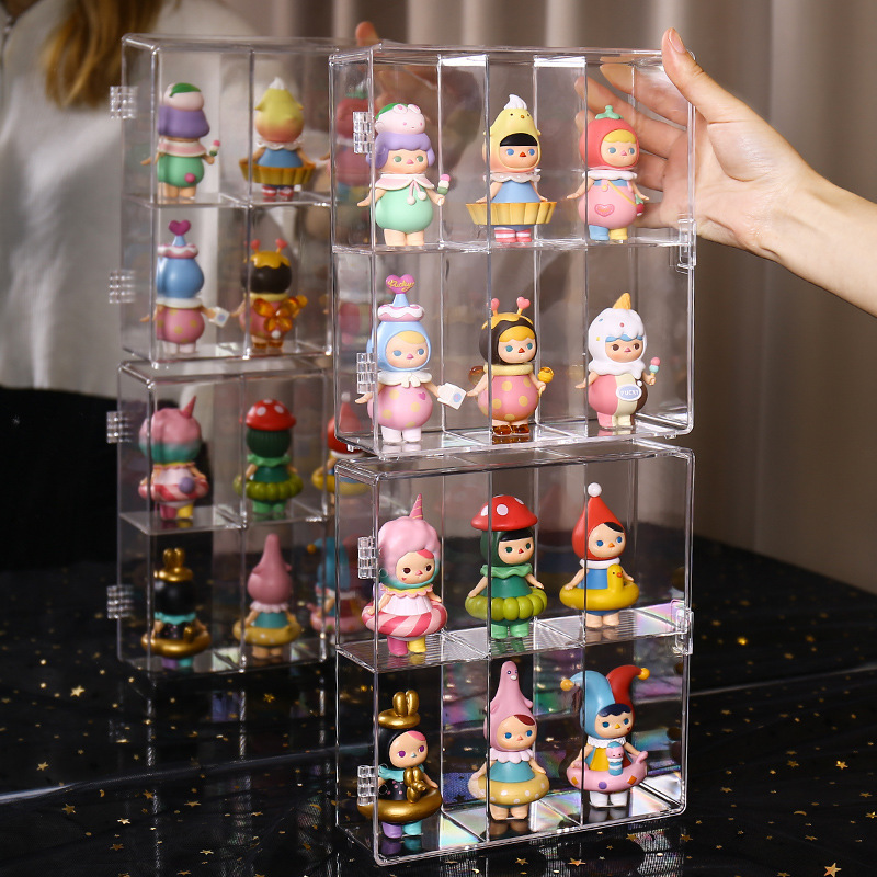 ブラインドボックス収納ボックス透明防塵ジャスミン人形popマートバブルマット人形収納展示棚|undefined