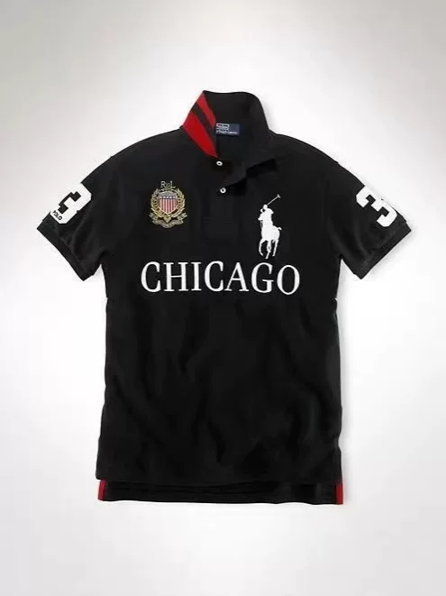 Summer Polo Shirt, Embroidered Short-Sleeve, Plus Sizes S–XXL, Leisure Casual