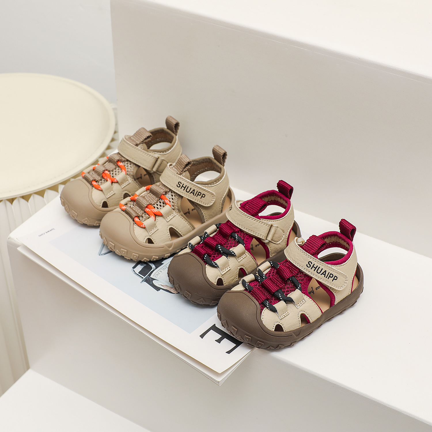 Summer Children's Sandals Boys All-match Shuoxi Shoes Women's Baby Shoes Non-slip Soft Bottom Baotou Velcro Beach Shoes