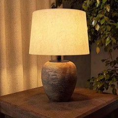 寂風手作り陶缶レトロ電気スタンド民宿デザイナー客間書斎寝室見本室陶磁器電気スタンド