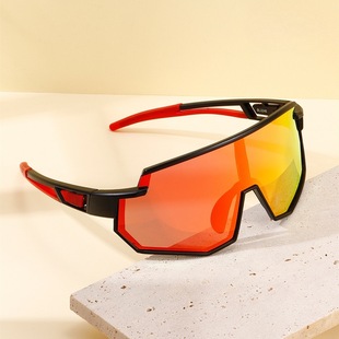 2025 Cross-Border Trendy Fashion Colorful Large Frame One-Piece Sports Glasses Outdoor Cycling Windproof Cycling Glasses